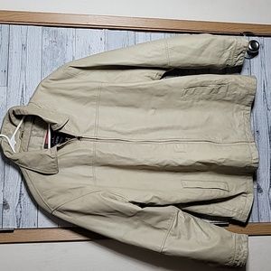 Vintage Tan Zip Front Leather Jacket Sz XL